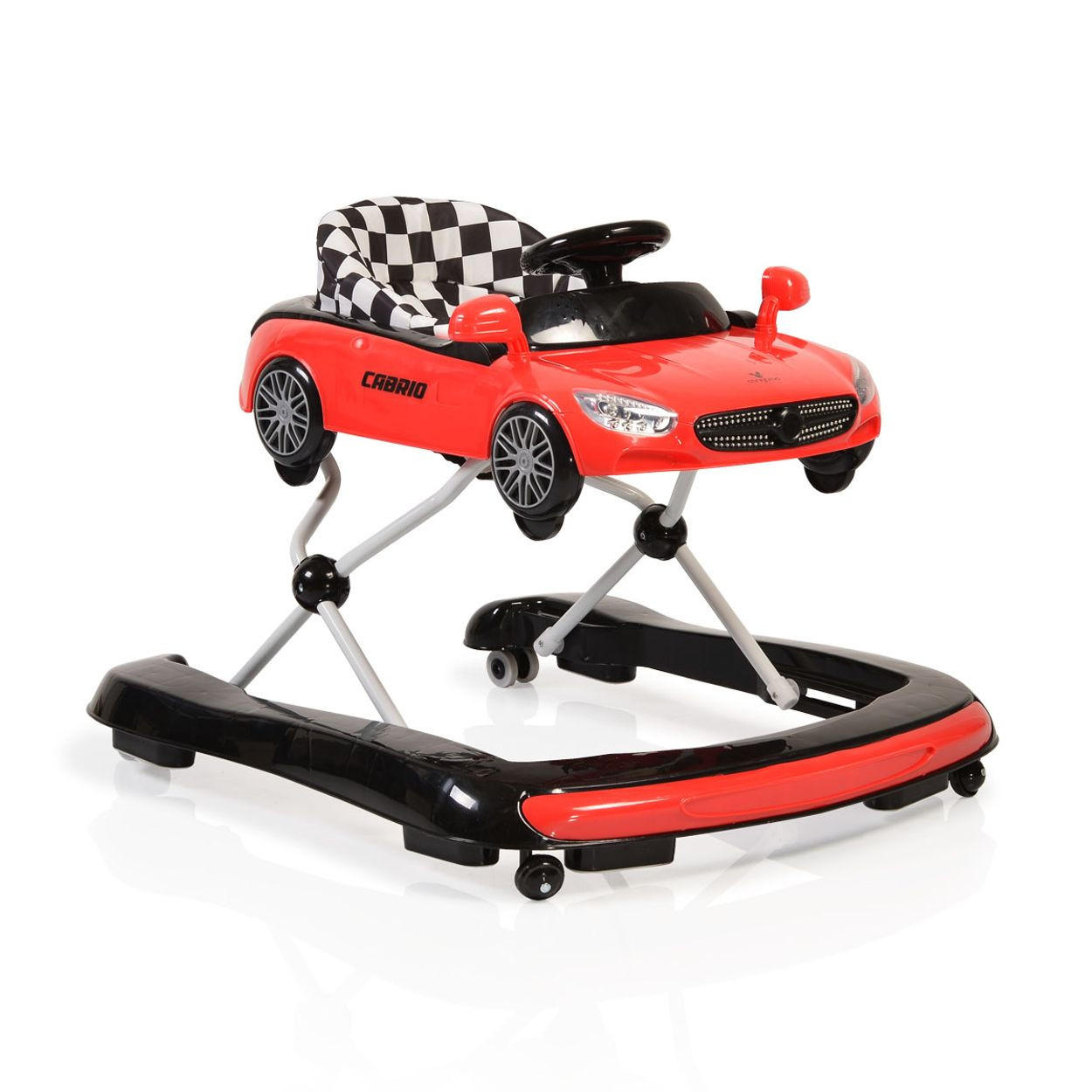 LAUFHILFE Cabrio 2 in 1 rot/schwarz Auto-Design höhenverstellbar Armaturenbrett mit Licht - Rot, Kunststoff (73/53/63cm) - Cangaroo