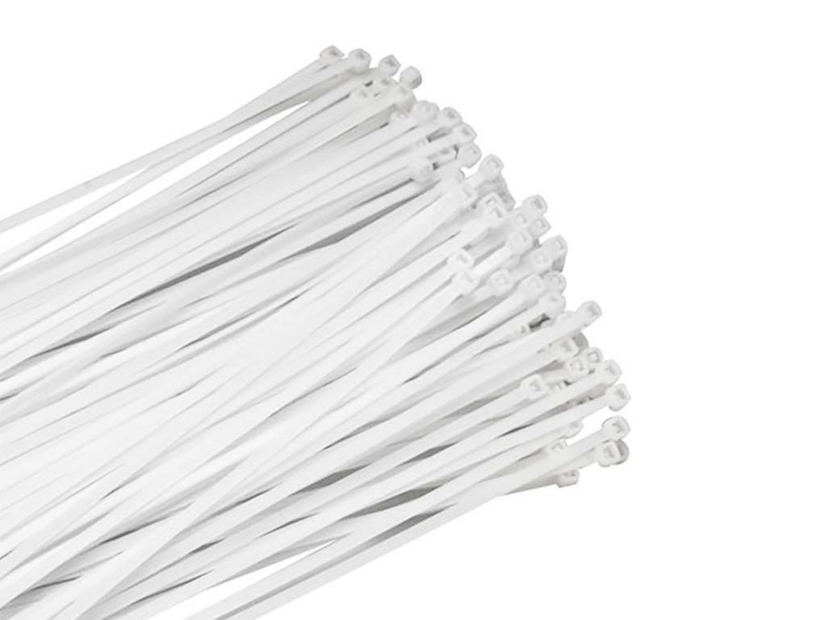 WEIHNACHTSKABELBINDER 100er-Set für Weihnachtsschmuck 2,5 × 200 mm weiß - Weiß, Kunststoff (0.25/0.1/20cm) - LAALU