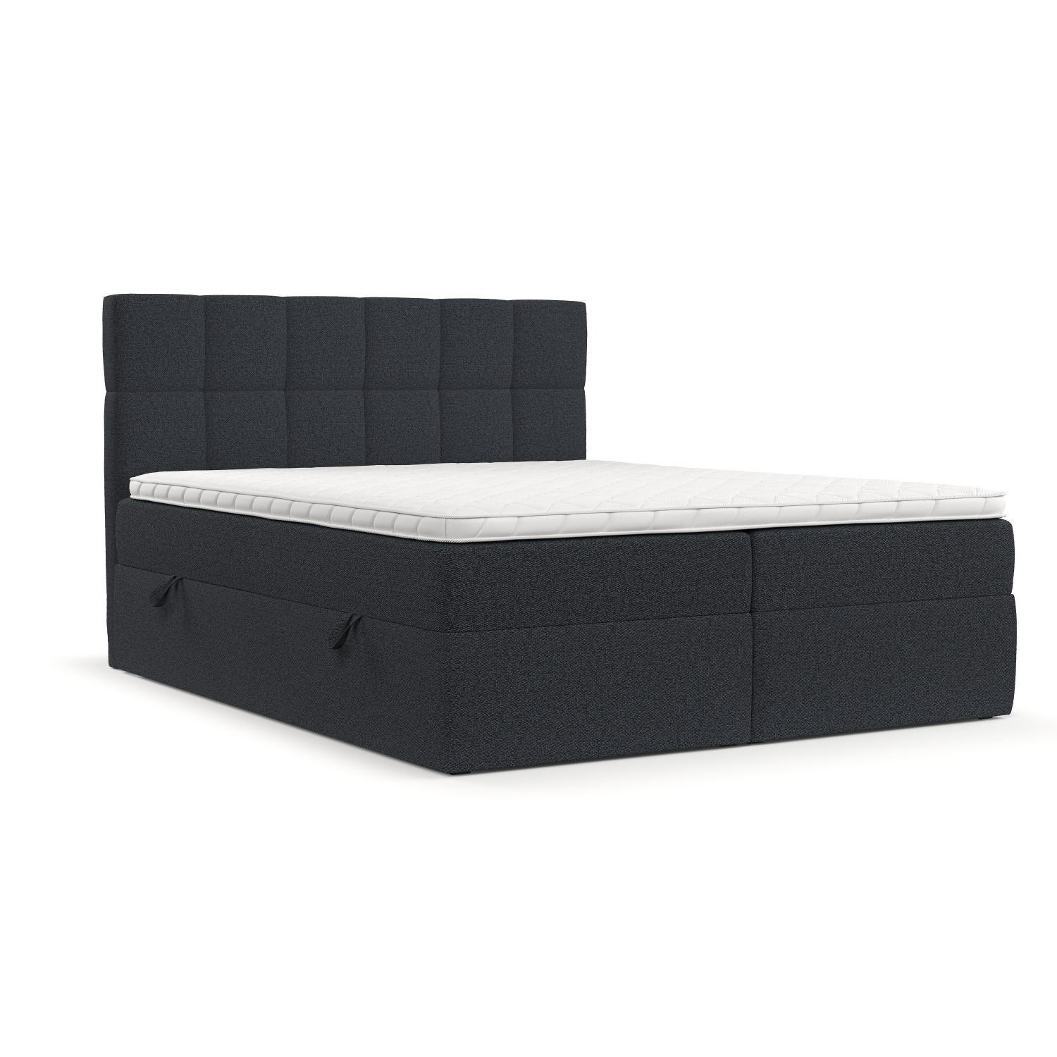 POSTEL BOXSPRING VARENO 200/200 Antracitová - černá/antracitová, kov/dřevo (200/200cm) - AltaBeds