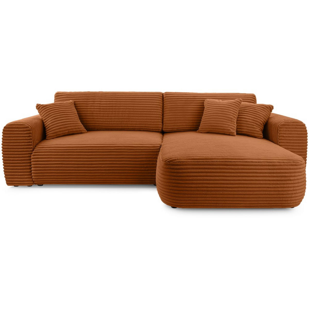 ECKSCHLAFSOFA Harmonia Ziegelrot rechts - Schwarz/Dunkelrot, Textil (297/169cm) - Beautysofa