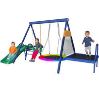 OUTDOOR-SCHAUKEL-SET sicher und langlebig，Antikblau - Dunkelblau, Metall (198/240cm)