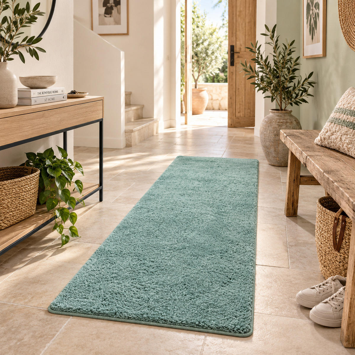 HOCHFLOR SHAGGY LÄUFER TEPPICH PALACE - Mintgrün, Textil (80/240cm) - Snapstyle