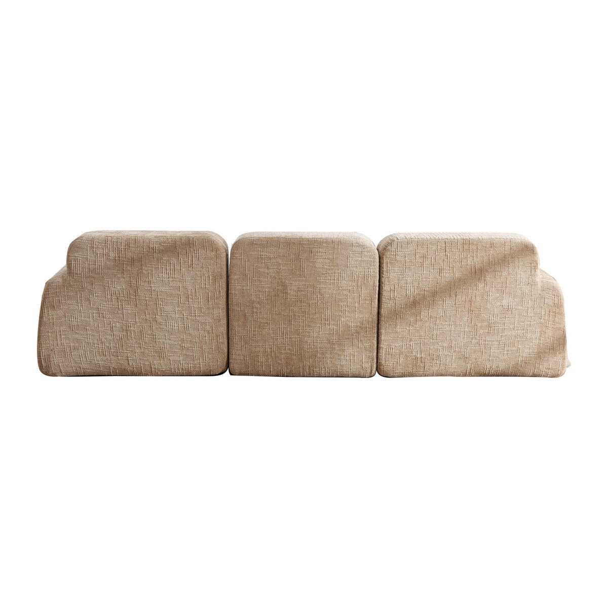 ECKSOFA 269.5/182.5/73 cm Hellkhaki mit beweglicher Fußhocker - Sandfarben, Textil (182.5/269.5cm) - Oxeza