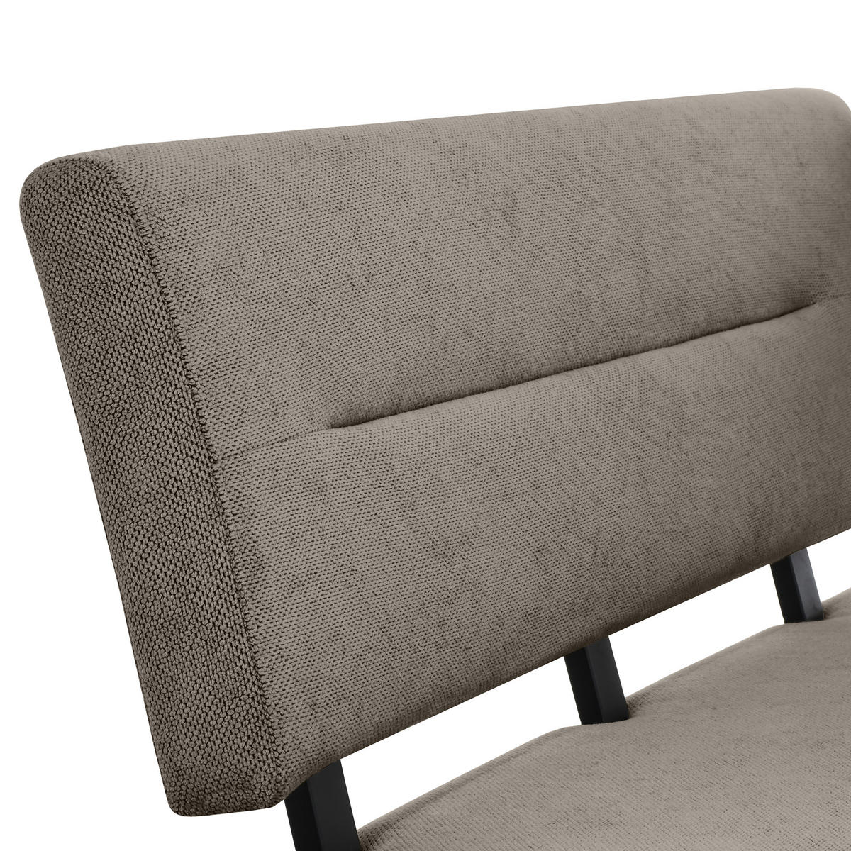 ECKBANK Zerra 192x153 cm, mit Metallbeinen, Curio-Stoff, Braun - Schwarz/Braun, Metall (192/153cm) - Beautysofa