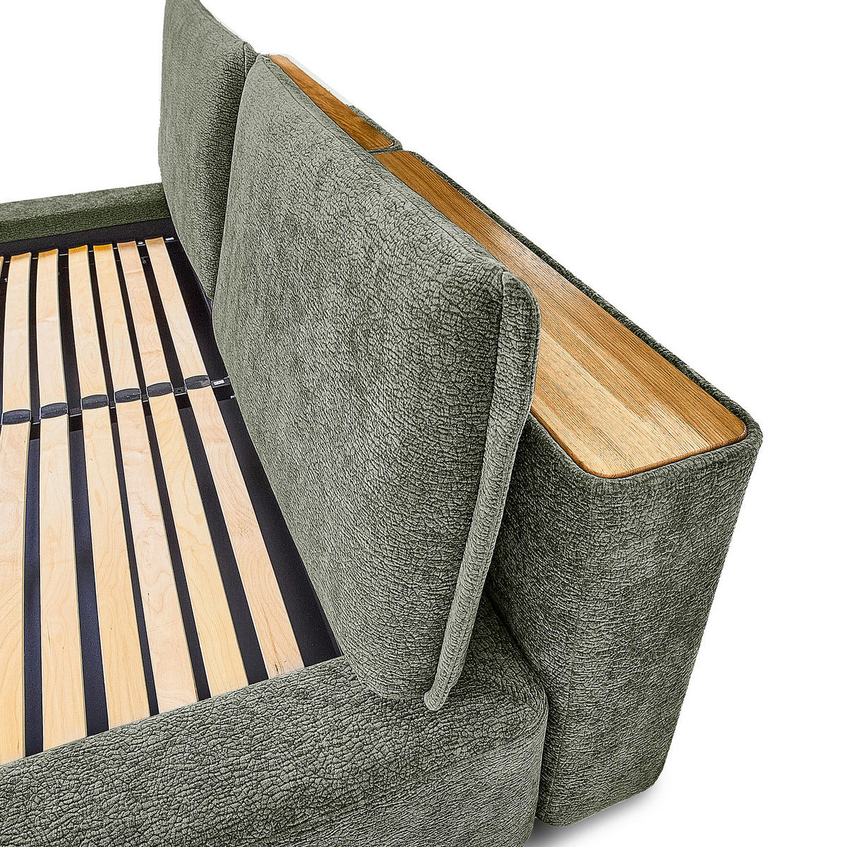 POLSTERBETT - Dunkelgrün, Textil (160/200cm) - home24