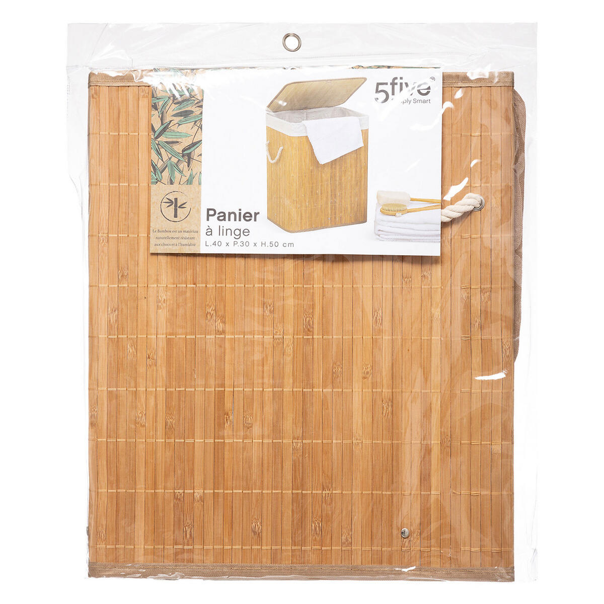 WÄSCHEKORB, faltbar, Bambus, Polyester, 50 cm - Braun, Holz (41.5/30/50cm) - 5five Simply Smart