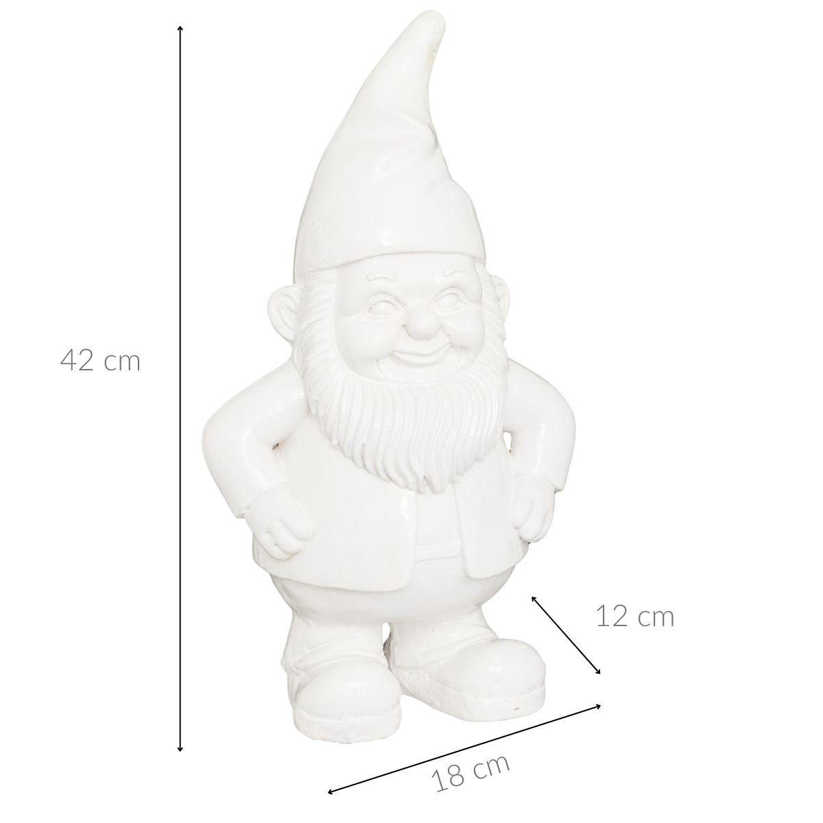 GARTENZWERG Anao 42 cm - Weiß, Kunststoff (12/42/18cm) - Atmosphera Createur d´interieur