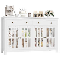 SIDEBOARD 140x91x40 cm Buffetschrank 2 Schubladen Weiß - Weiß, Holz (140/91/40cm) - Kaket