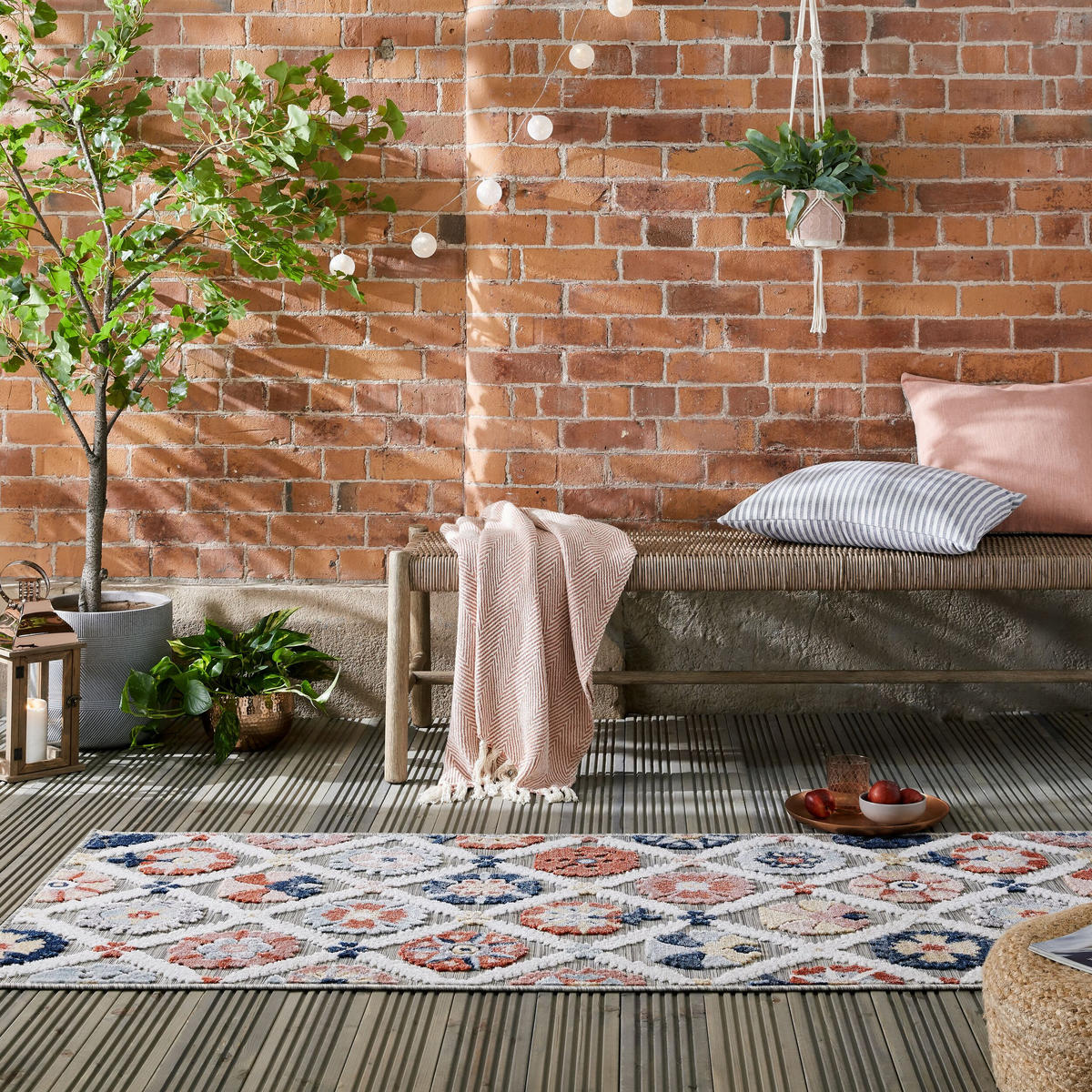 OUTDOOR-TEPPICH Floral-Design, UV-beständig LAGAN GLEN, Multi 80x230 cm - Multicolor, Textil (80/230cm) - KADIMA DESIGN