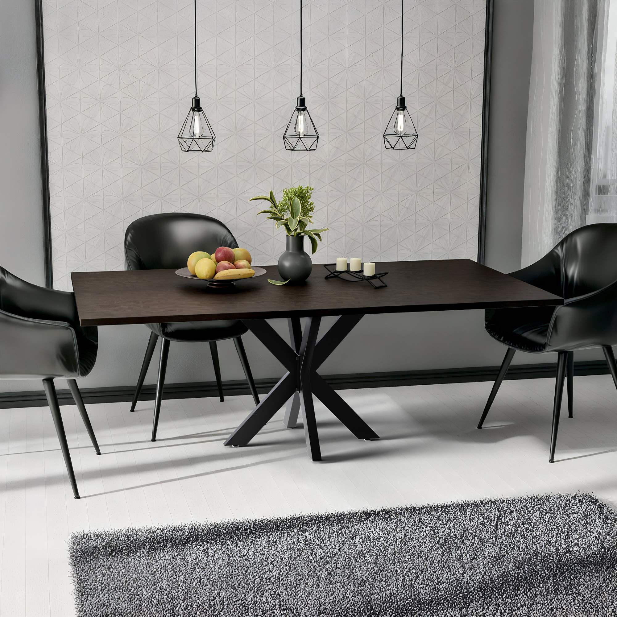 TISCHBEIN eckig 85/85/71 cm Metall schwarz - Schwarz, Metall (85/71/85cm) - CLP
