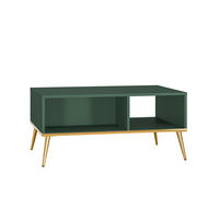 COUCHTISCH FORT Grün, Gold 90x60x42 cm - Goldfarben/Grün, Holzwerkstoff (60/90/42cm) - FURNLUX
