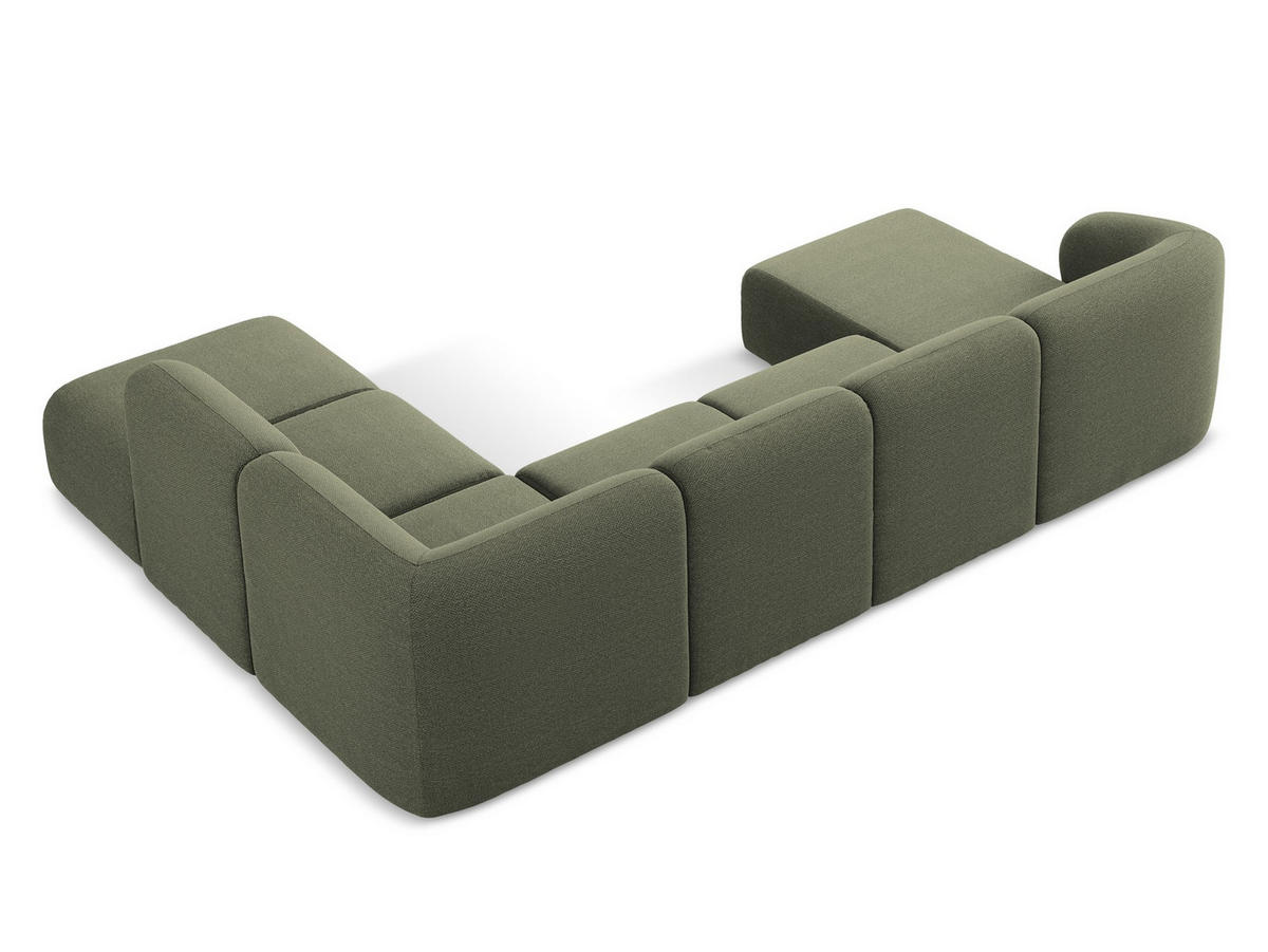 WOHNLANDSCHAFT Samt Stoff Grau - Silberfarben/Schwarz, Holzwerkstoff/Kunststoff (325/75/236cm) - Makamii