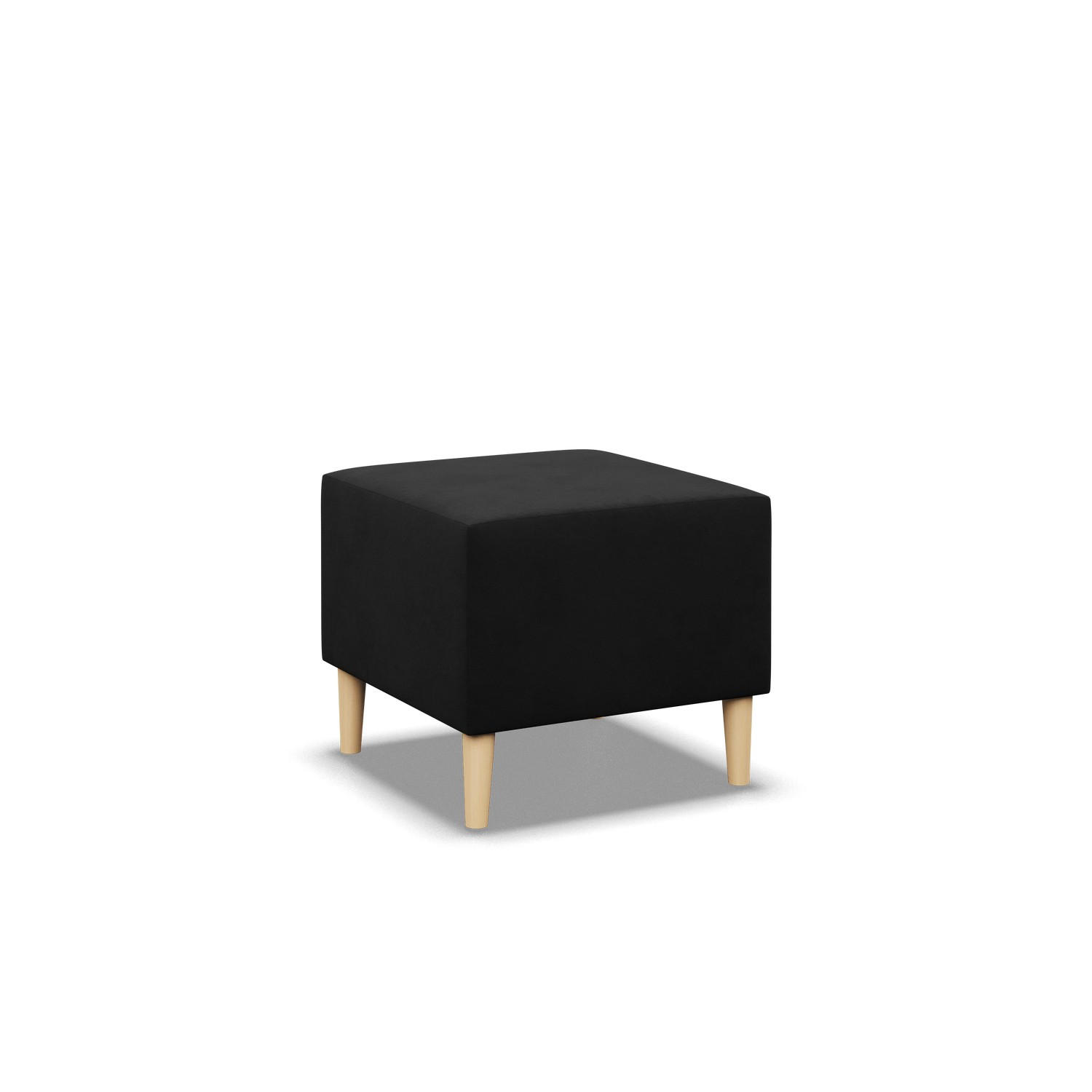 SITZPOUF 50 X 50 BLANK, Schwarz - Schwarz, Textil (51/40/51cm)
