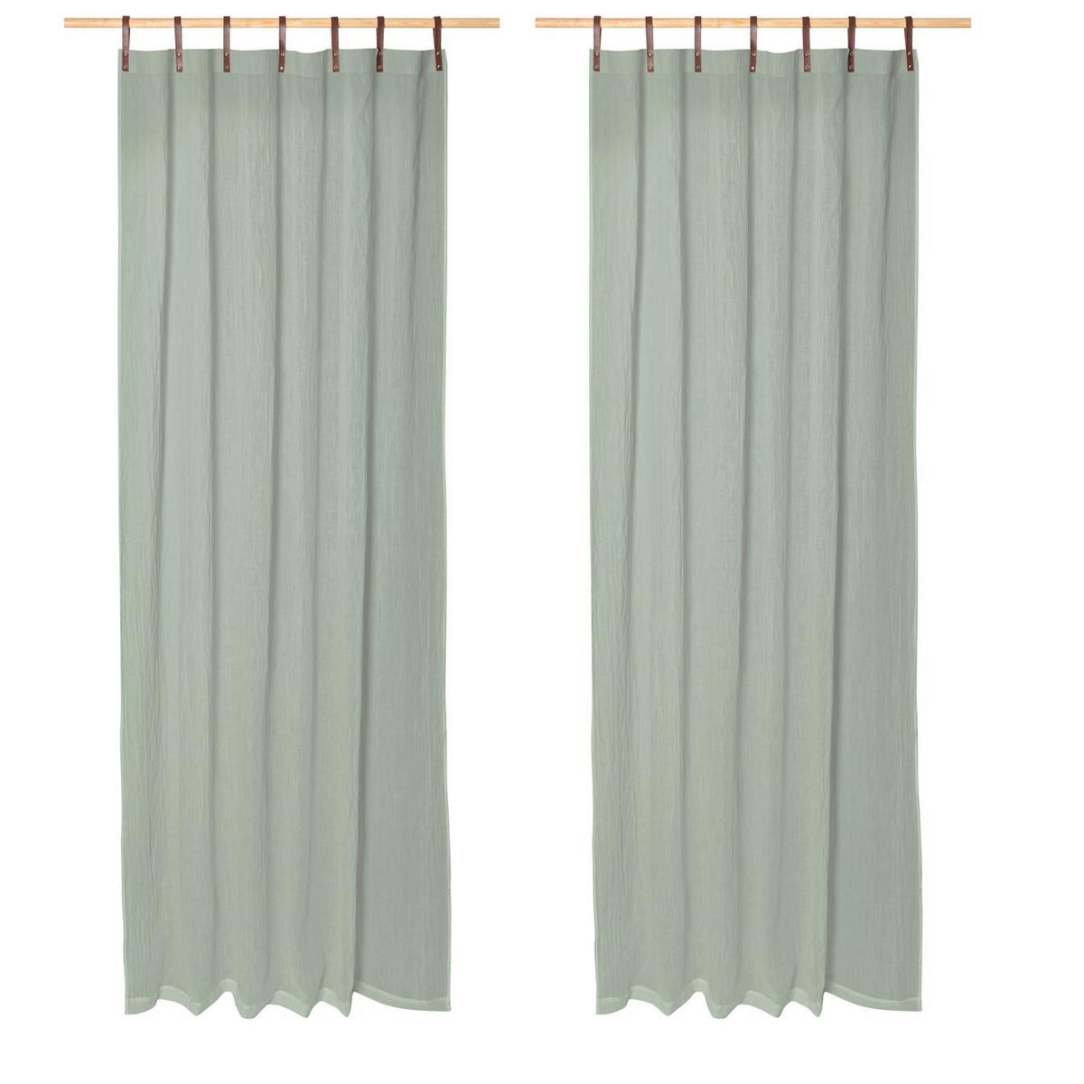 SCHLAUFENSCHAL Evi 2er Set jade - Jadegrün, Textil (135/245/245cm) - Magma Heimtexx