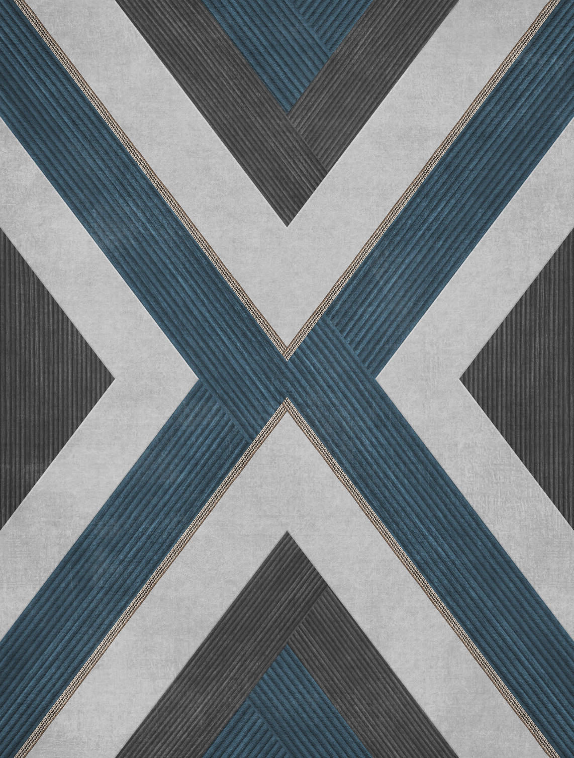 TAPETE geometrisches Motiv 53 cm x 10 m - Blau, Papier (53/1000cm) - Sanders & Sanders