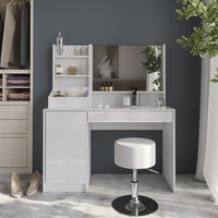 SCHMINKTISCH Sherry Weiß/Weiß Hochglanz 119.8 cm 4 Teile - Weiß Hochglanz, Holzwerkstoff (119.8/76/50.1cm) - Vicco