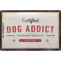 BLECHSCHILD 20/30 cm PfotenSchild Dog Addict - Multicolor, Metall (30/20/0.2cm) - Nostalgic-Art