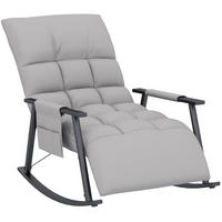 SCHAUKELSTUHL Relaxsessel Mikrofaser-Optik verstellbare Rückenlehne, Fußteil 60/134/70 cm Grau - Grau, Textil (134/70/60cm) - Redom