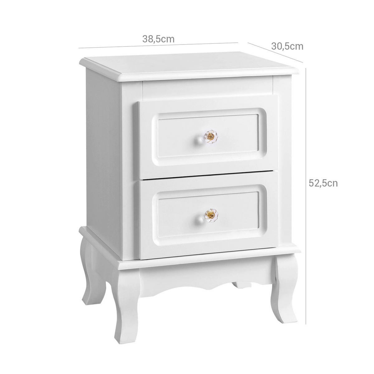 NACHTTISCH 2ER-SET - Weiß, Holzwerkstoff (52.5/31/38.5cm) - Hansiro