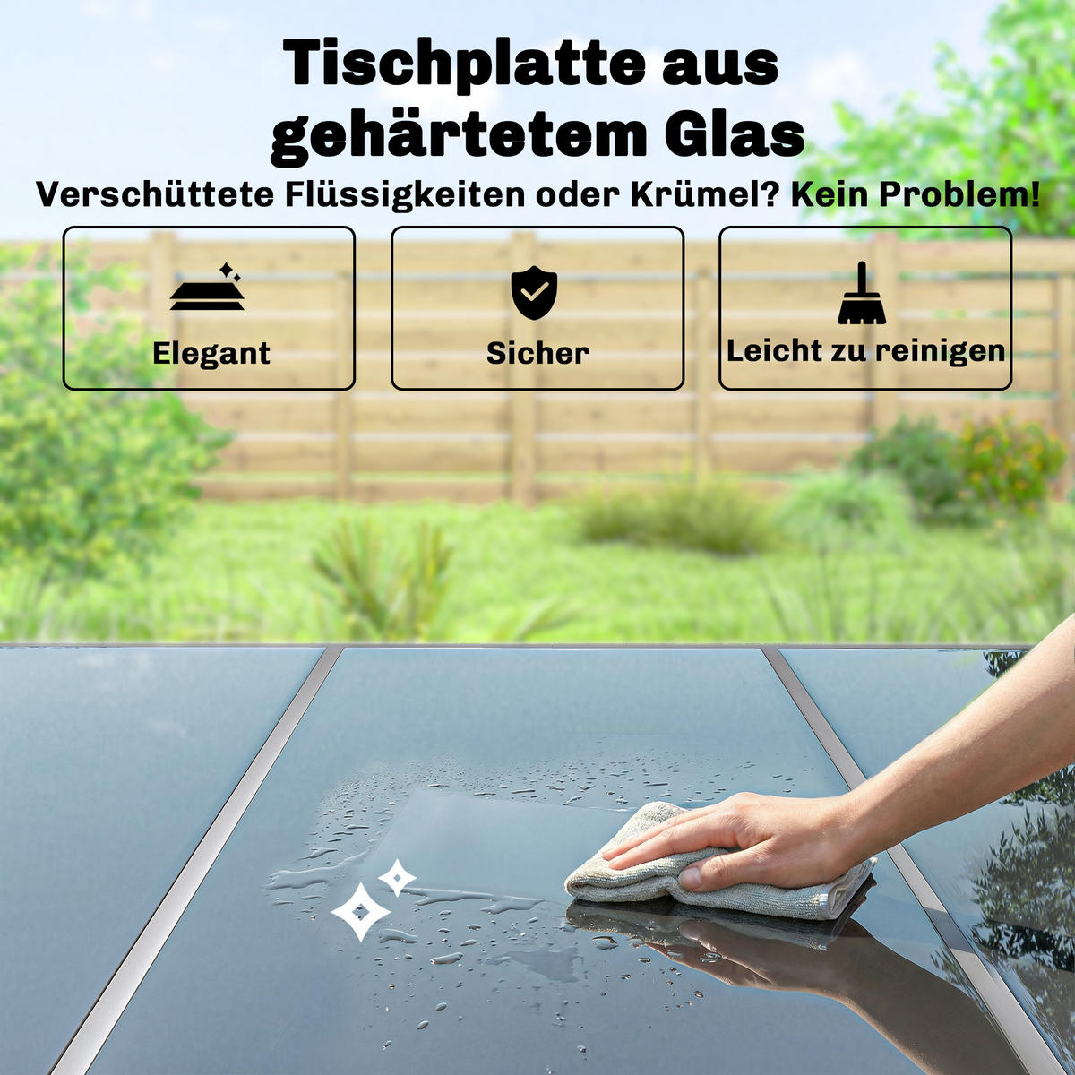 OUTDOOR-ESSGRUPPE 7er Set Metall Netzstoff Silber Schwarz - Silberfarben/Schwarz, Metall - Outsunny