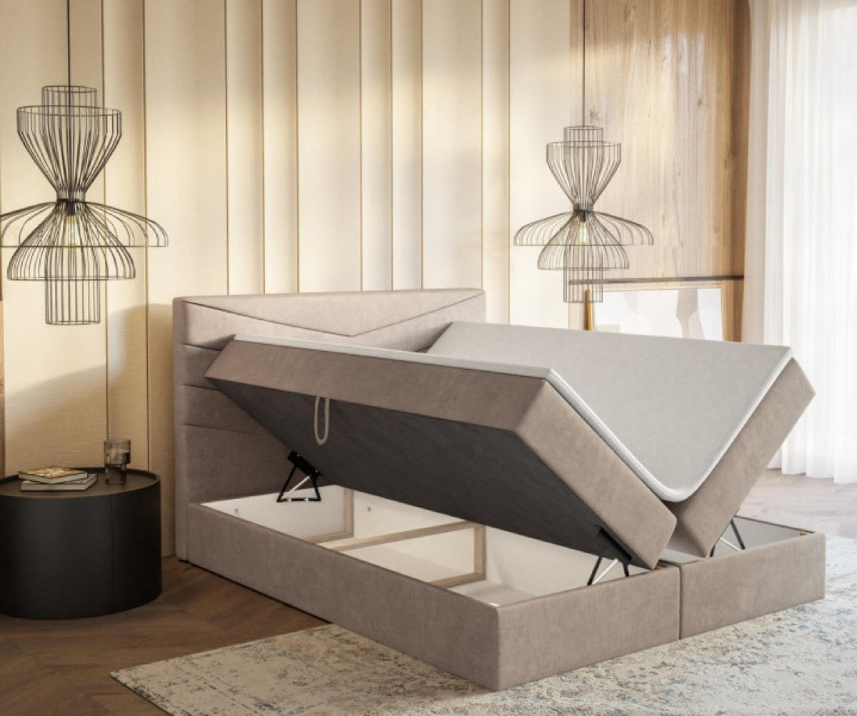 BETT Beige G6 Mit Bettkasten 180x200 cm - Beige, Textil (180/200cm) - Sepro Meble