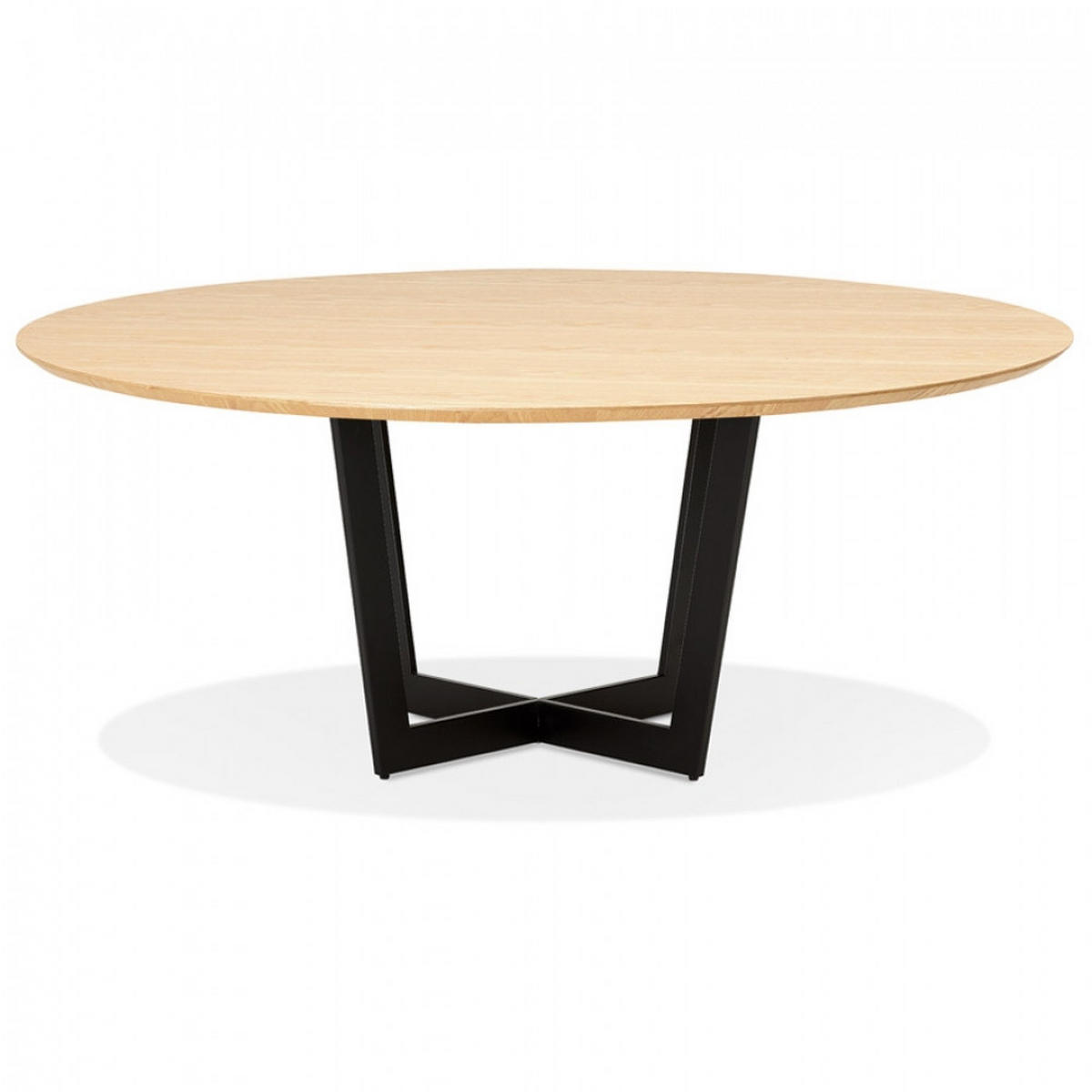 ESSTISCH Beige 140x140x75 cm - Beige/Schwarz, Holz/Metall (140/140/75cm) - AlterEgo