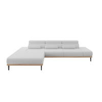 ELEKTRISCHES ECKSOFA Links MONA 316x205x85 Hellgrau Bouclé - Blaugrau/Hellgrau, Holzwerkstoff/Textil (316/205cm) - ALTDECOR
