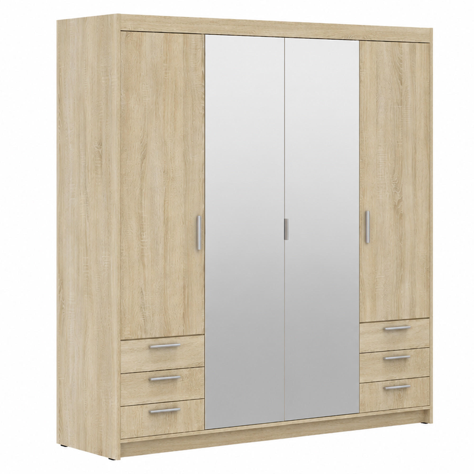 Beautysofa Drehtürenschrank Sonoma Eiche 176x190x53 cm
