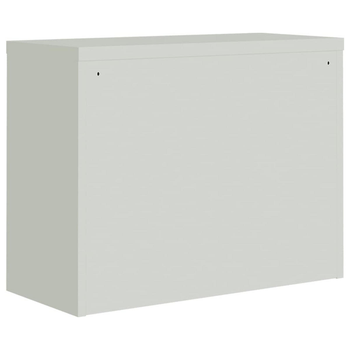 AKTENSCHRANK Hellgrau Und Blau 90/40/70 Cm Stahl - Grau, Metall (40/70/90cm) - vidaXL