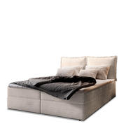 BOXBETT LENTE 160x200 cm mit Matratze und Topper - Creme - Creme, Holz (160/200cm) - MASSENO