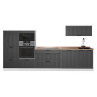 KUHINJA Fame-Line, Temno siva/Bela, 340 cm, DP Hrast - temno siva/bela, leseni material (340/153.6/60cm) - Vicco