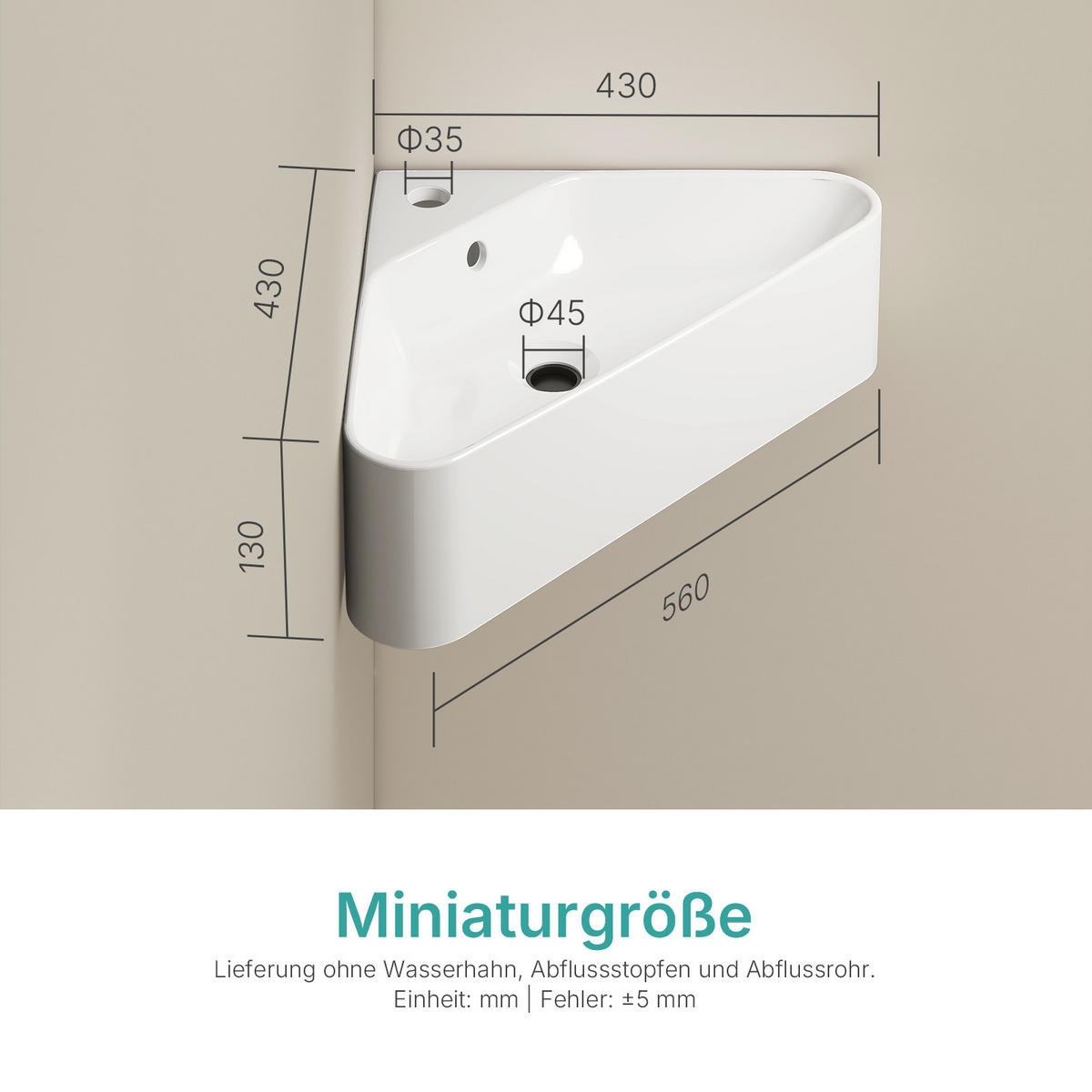 WASCHBECKEN Keramik Aufsatzbecken 56 / 34 / 13 cm - Weiß, Keramik (34/13/56cm) - EMKE