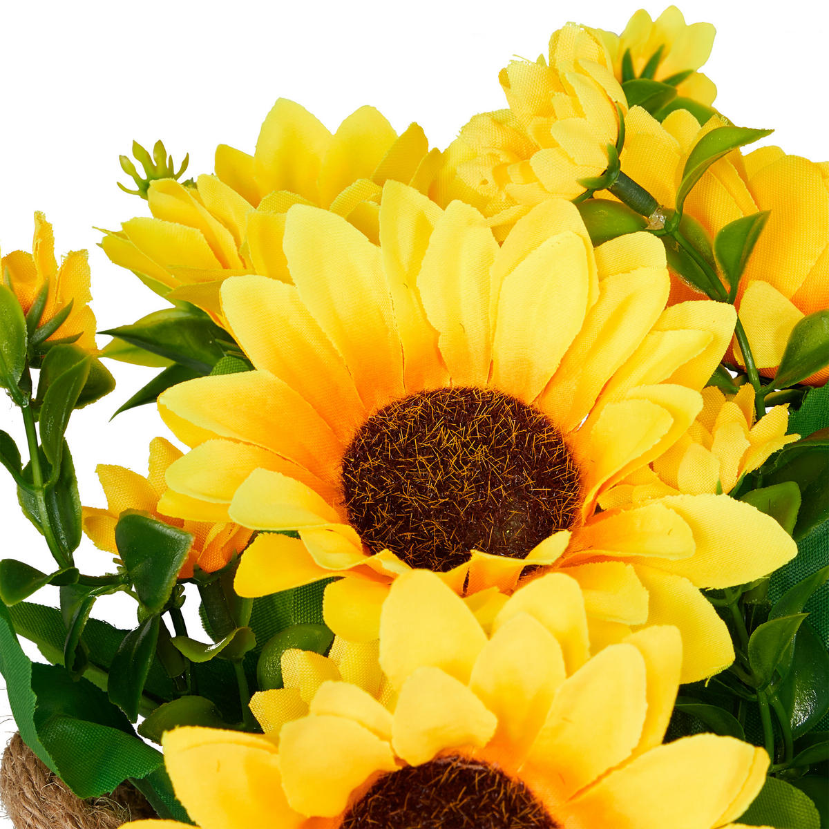 3XKUNSTSONNENBLUME - Multicolor/Weiß, Kunststoff/Metall (20cm) - Relaxdays
