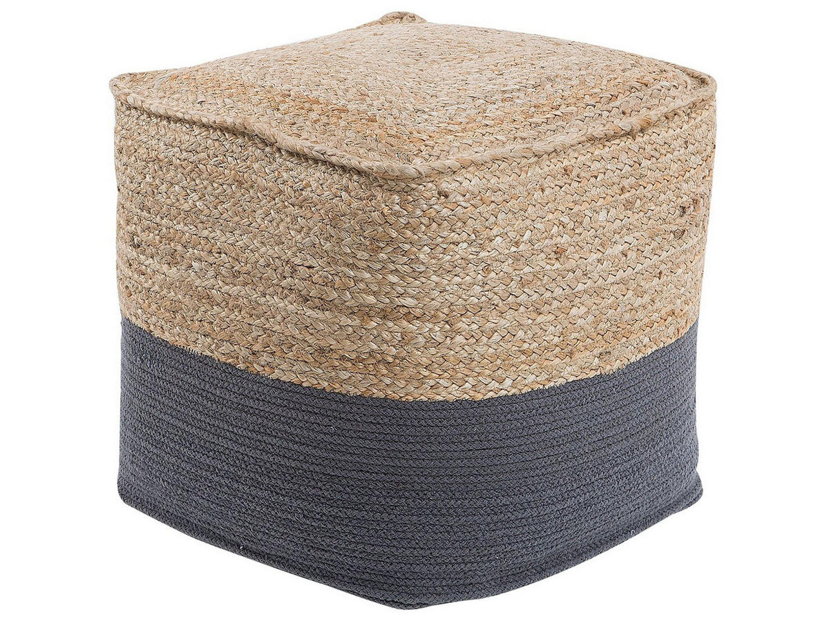 POUF Kirama 44/44/44 cm - Beige, Naturmaterialen (44/44/44cm) - Beliani