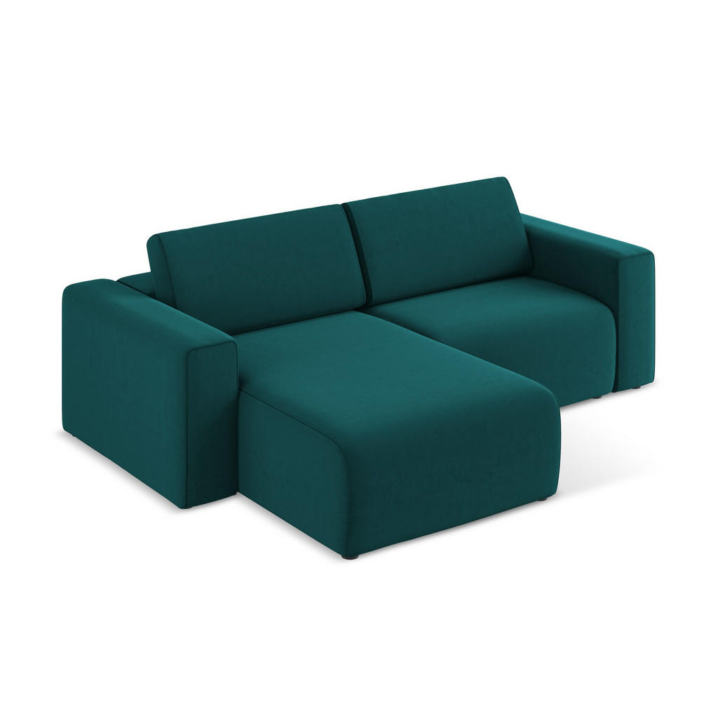 Thumbnail - Makamii Ecksofa, Petrol, Textil, 3-Sitzer, Füllung: Schaumstoff, L-Form, Ottomane links, 224x167 cm, Made in EU, Wohnzim...