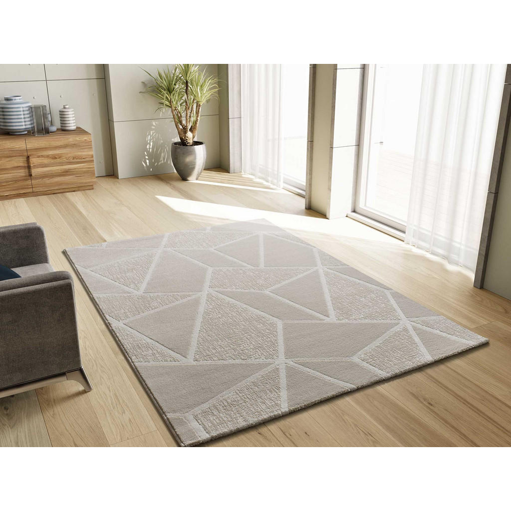 Thumbnail - Atticgo Vintage-Teppich, Weiß, Beige, Textil, Abstrakt, Rechteckig, 160x230 cm, Oeko-Tex® Standard 100, in verschiedenen...