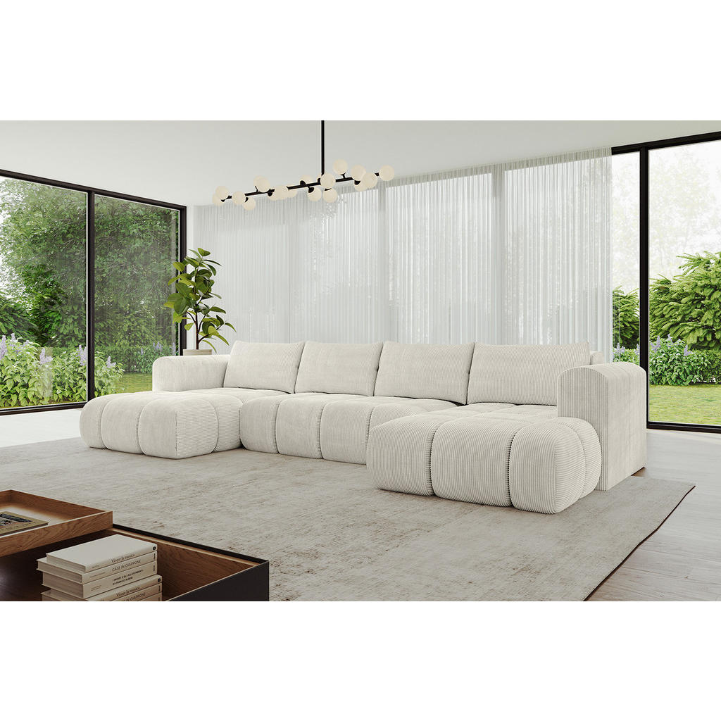Thumbnail - Altdecor Wohnlandschaft, Hellgrau, Textil, 6-Sitzer, U-Form, 414x90x180 cm, Wohnzimmer, Sofas & Couches, Wohnlandschafte...
