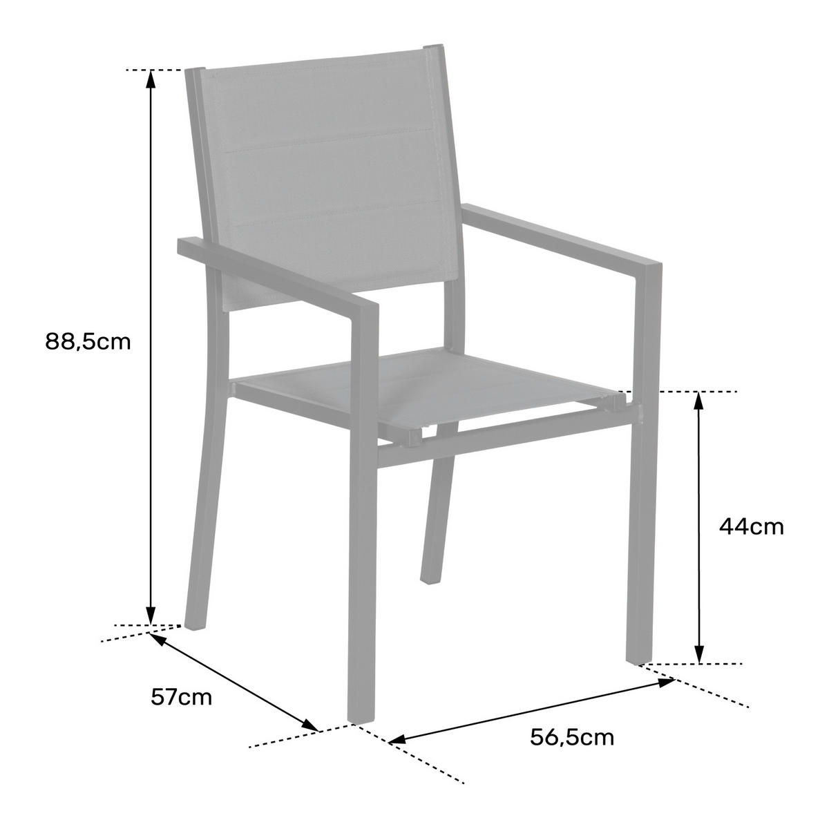 STÜHLE Weiß und grau 6er-Set - Weiß, Kunststoff (56.5/90/57cm) - Happy Garden