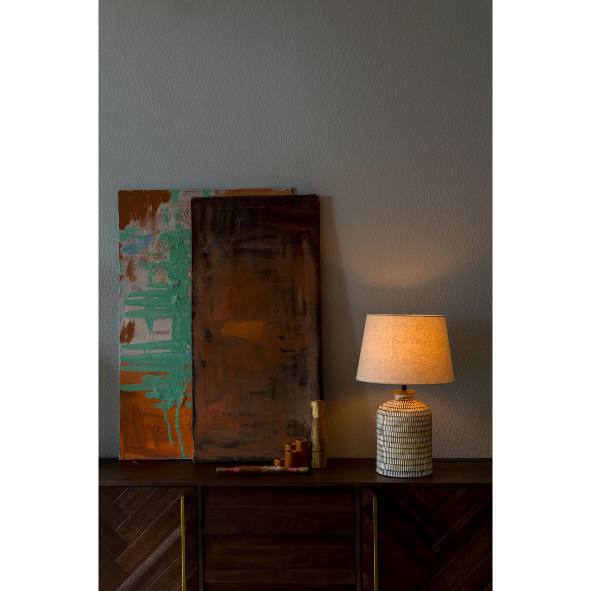 TISCHLAMPE Russel - Beige, Keramik (38/38/62cm) - Dutchbone