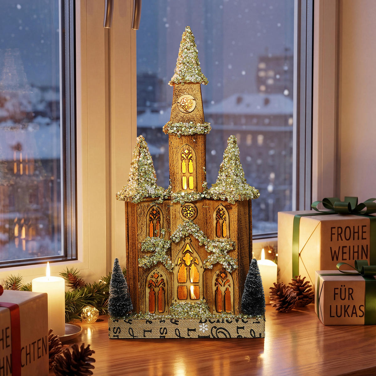 WEIHNACHTSHAUS HTHD0250 - Braun, Holz (11/51/25cm) - Hometopia