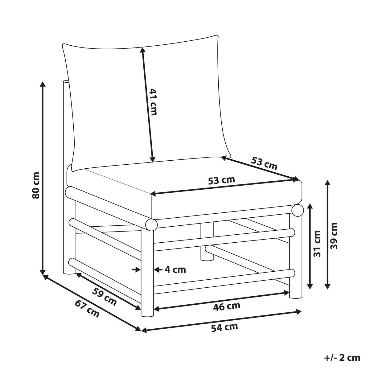 GARTENSTUHL Holz Cremeweiß Cerreto - Hellbraun/Weiß, Holz (55/80/67cm) - Beliani