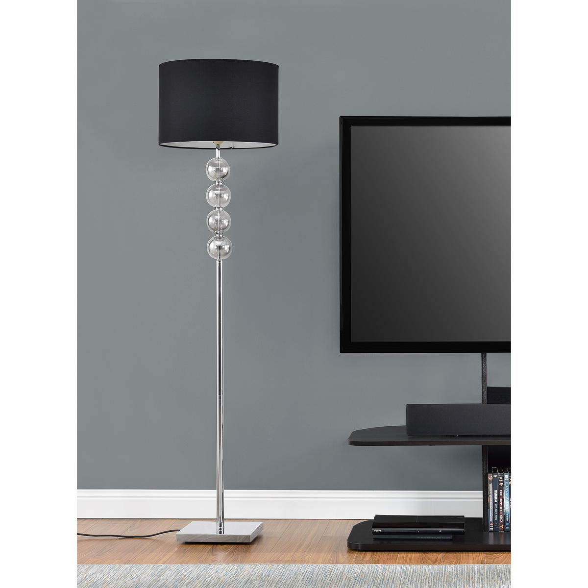STEHLEUCHTE Spheridern - Schwarz, Metall (38/38/155cm) - lux.pro