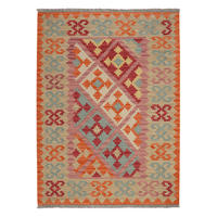 KELIM-TEPPICH handgewebt Gashgai Rosa 166/122 cm Schurwolle - Pink, Textil (122/166cm) - Looma