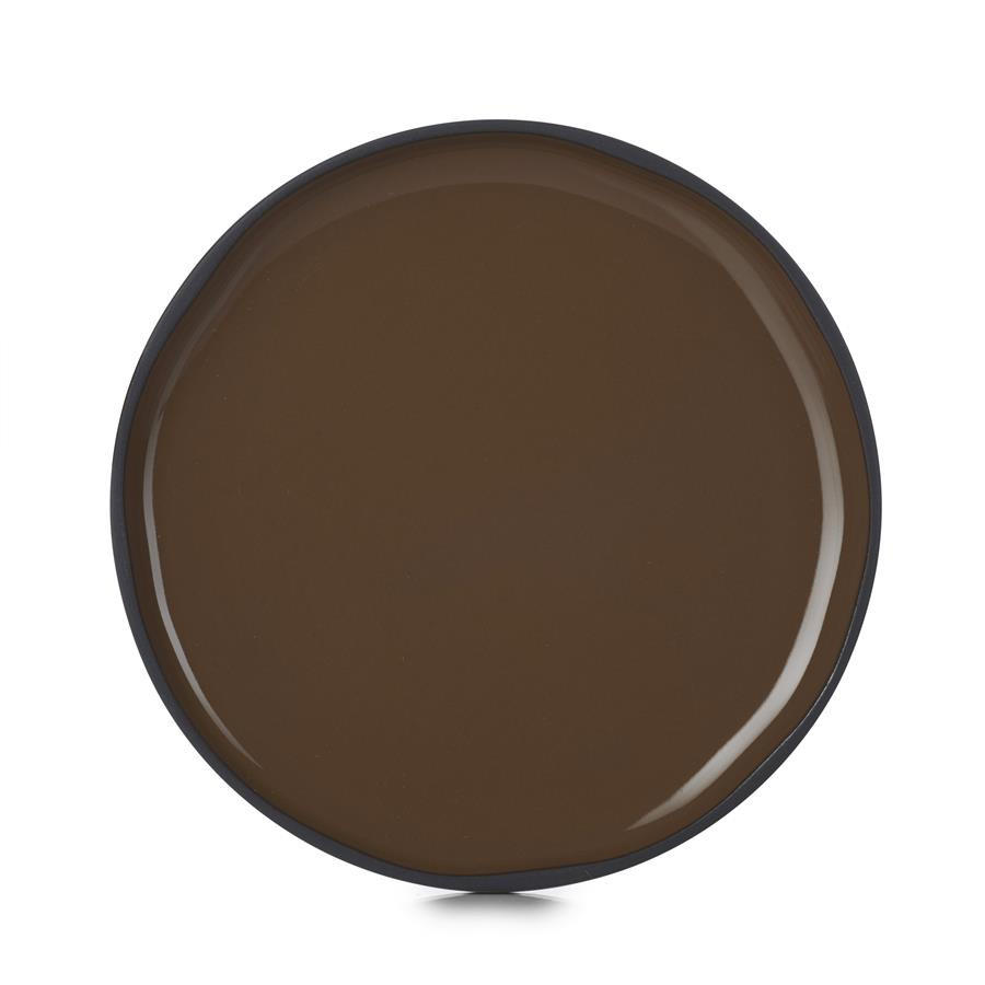 Revol Porcelaine France Dessertteller Dunkelbraun