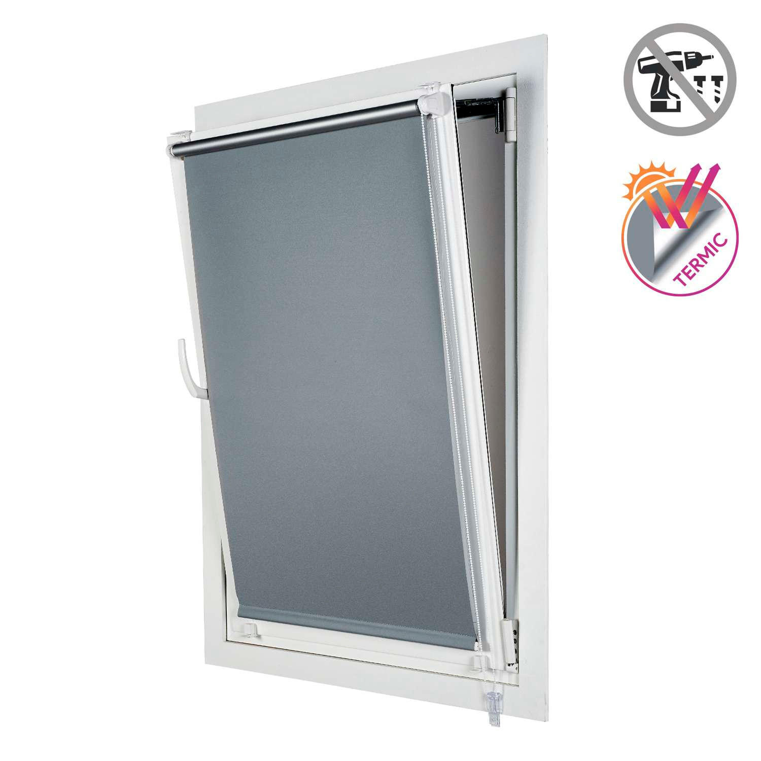 VERDUNKELUNGSROLLO, Silber, 150 cm x 180 cm - Silberfarben, Kunststoff (150/180cm) - STORESDECO