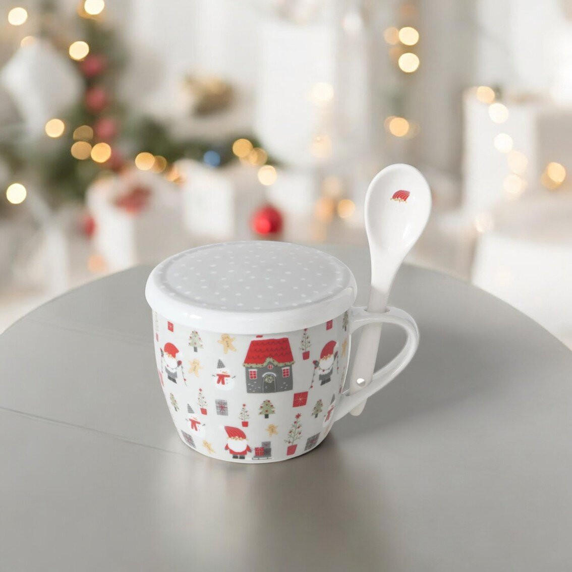 WEIHNACHTSTASSE Jumbo Monti 600 ml - Grau, Keramik (0.6L) - Boltze Home