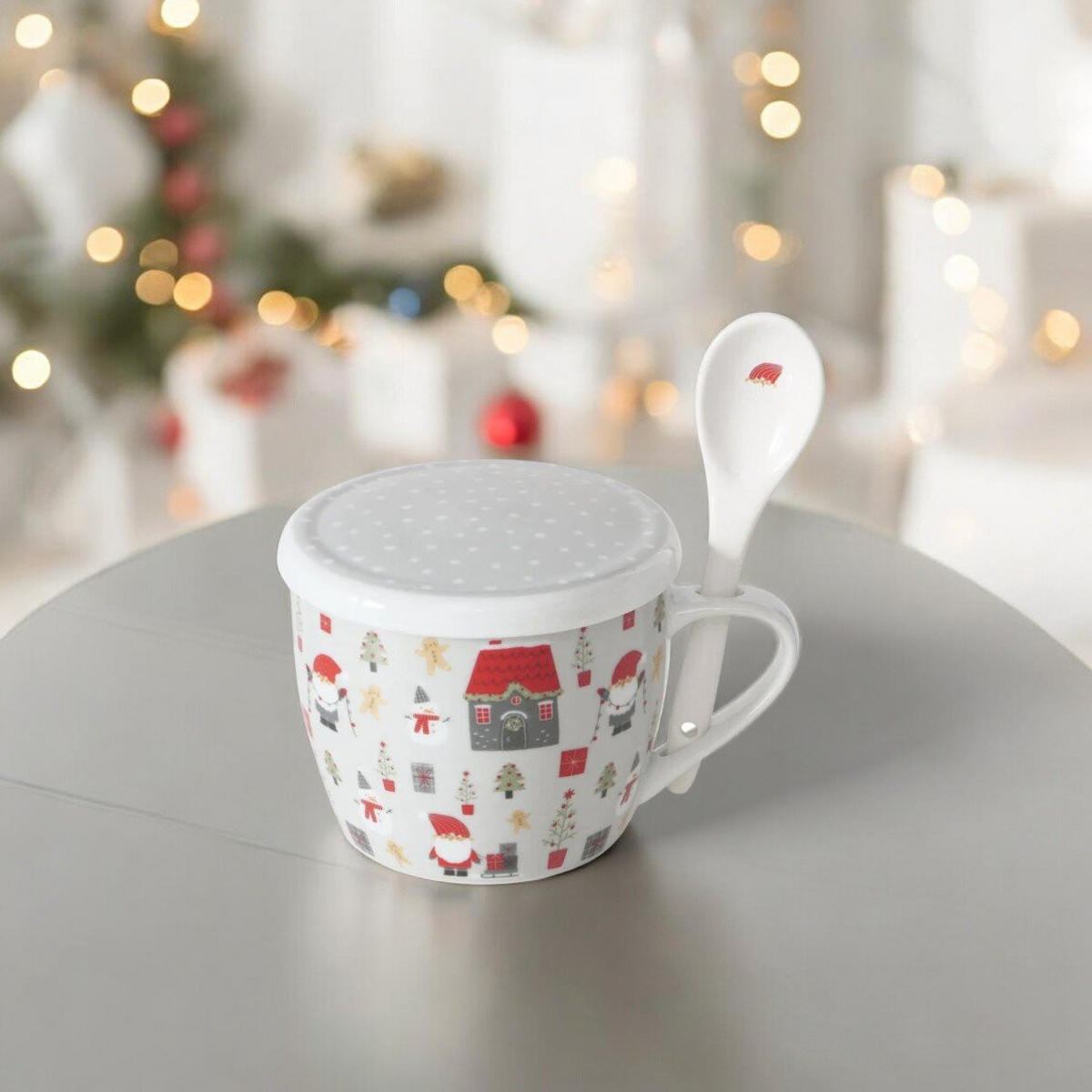 WEIHNACHTSTASSE Jumbo Monti 600 ml - Grau, Keramik (0.6L) - Boltze Home