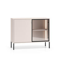 SIDEBOARD Paige Kaschmir und Schwarz - Beige, Holzwerkstoff (107/86/40cm) - Petits-meubles