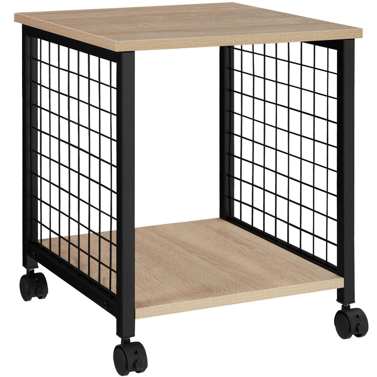 BEISTELLTISCH Gary,40 x 40 x 48 cm,Industrial Holz hell, Eiche Sonoma - Naturfarben, Holzwerkstoff (40/40/48cm) - tectake