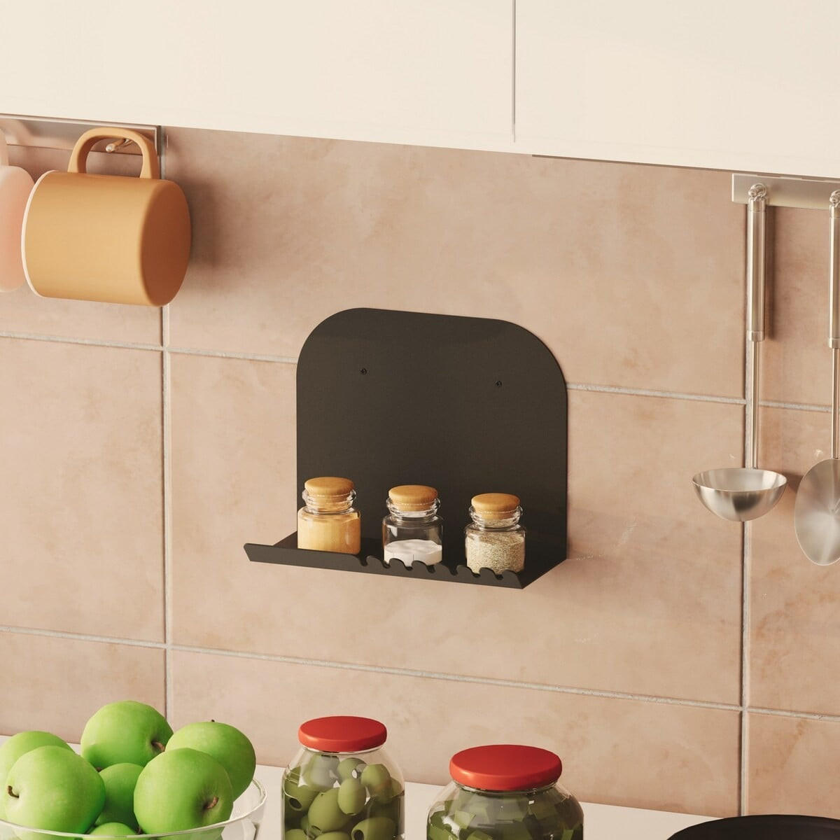 WANDREGAL aus metall 12/28/23 cm - Schwarz, Metall (12/23/24cm) - Calicosy